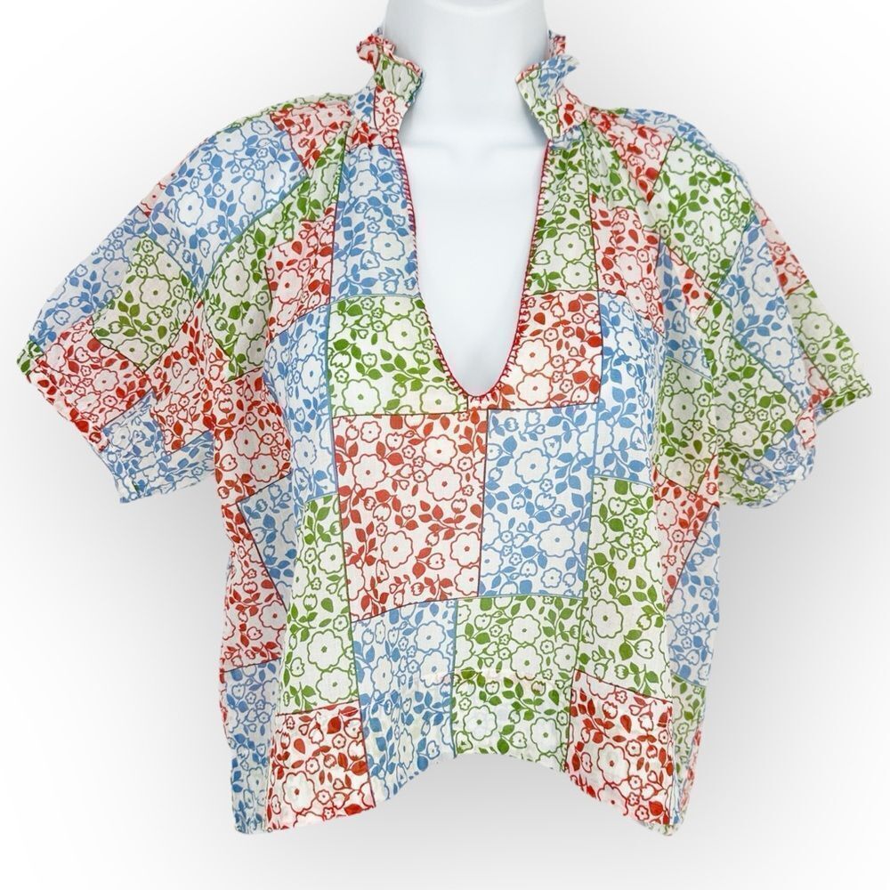 OLIVIA‎ JAMES THE LABEL NWT Elizabeth Blouse in Ditsy Patchwork - XS cottagecore